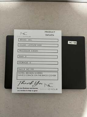 Dell Latitude 5500 Intel i5 8th Gen No RAM No Storage